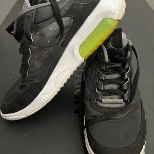 Nike Black and White Sneakers with Neon Green Sole